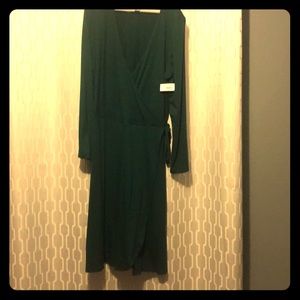 Hunter Green Old Navy Wrap Dress